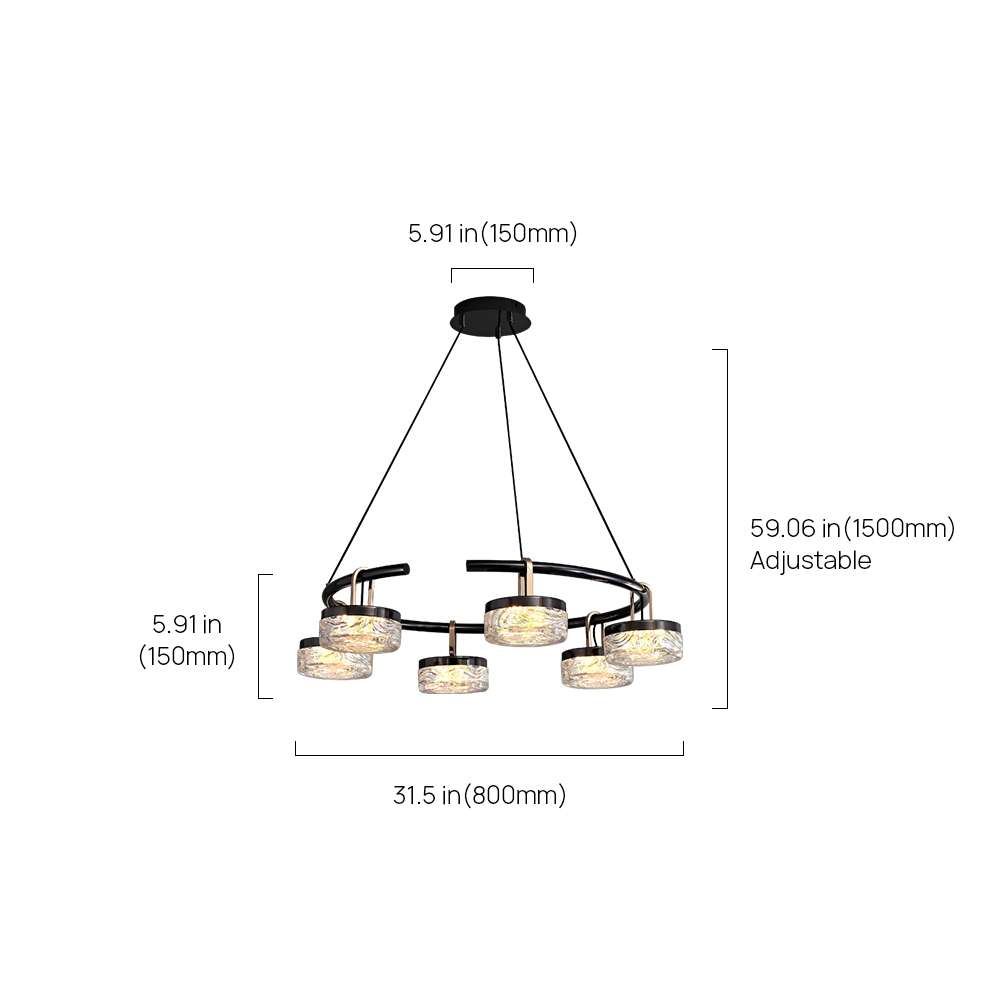 Gold Chandelier with Black Light Fixtures - view 8