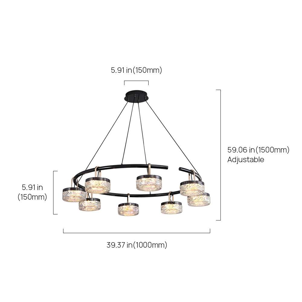 Gold Chandelier with Black Light Fixtures - view 9