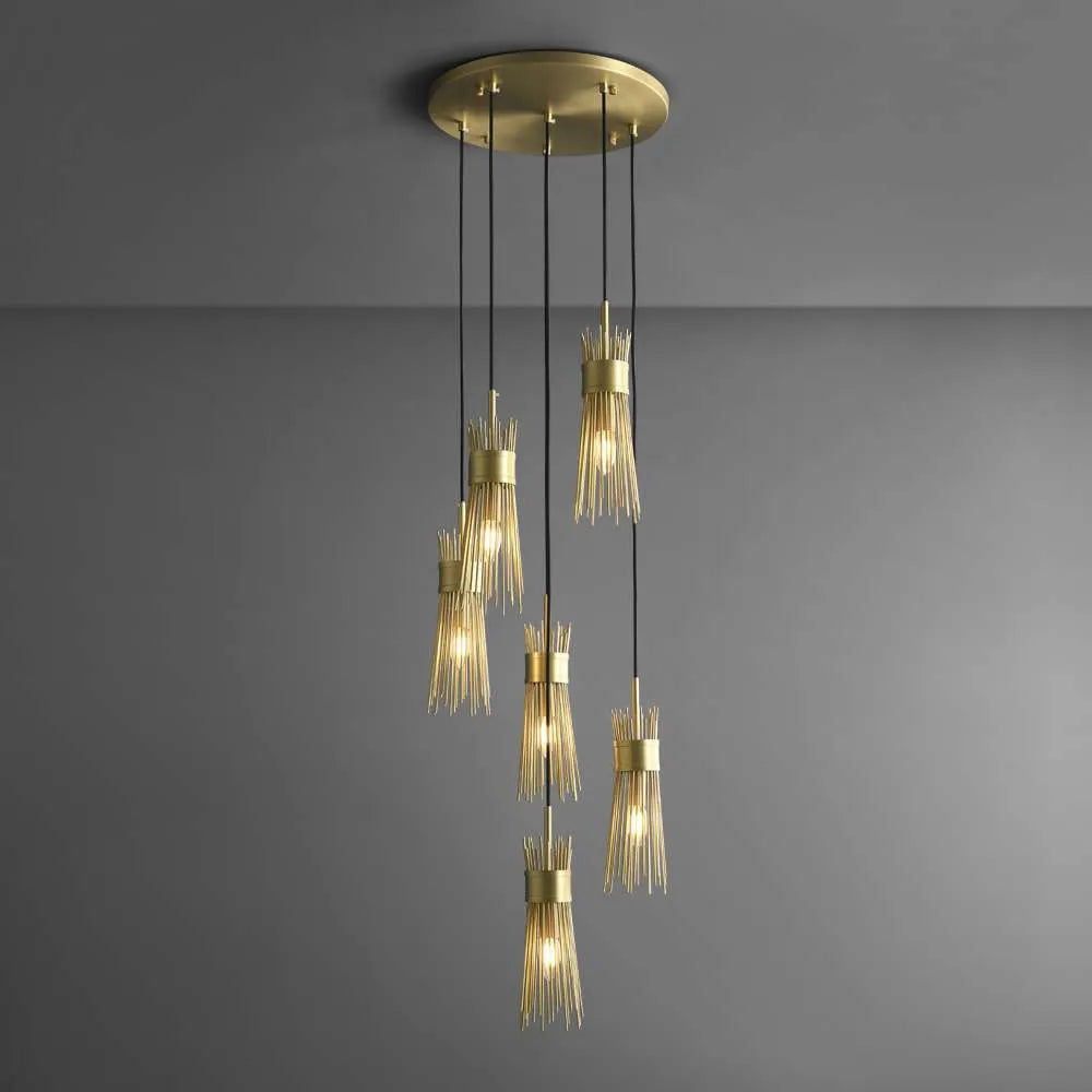 Modern Gold Leaf Foyer Chandeliers- Elegant Chandeliers for Kitchens - view 1