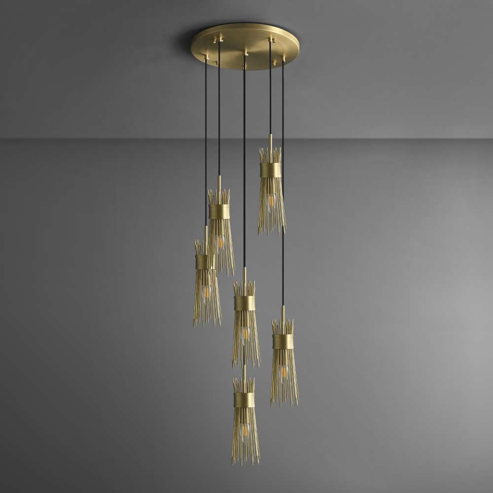 Modern Gold Leaf Foyer Chandeliers- Elegant Chandeliers for Kitchens - view 2