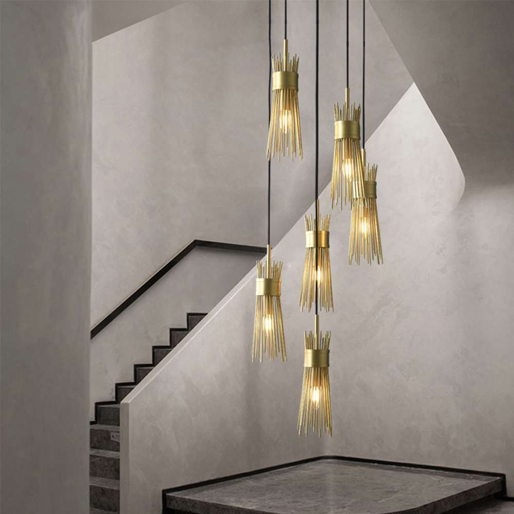 Modern Gold Leaf Foyer Chandeliers- Elegant Chandeliers for Kitchens - view 4