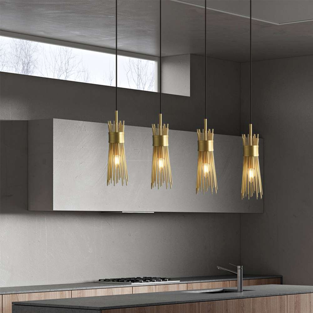 Modern Gold Leaf Foyer Chandeliers- Elegant Chandeliers for Kitchens - view 5
