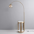 Modern Arched Floor Lamp with Gold Light Fixtures - view 1