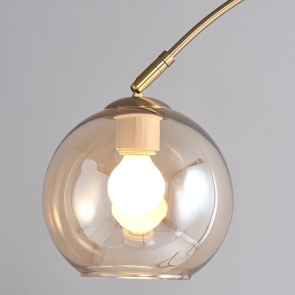 Modern Arched Floor Lamp with Gold Light Fixtures - view 2