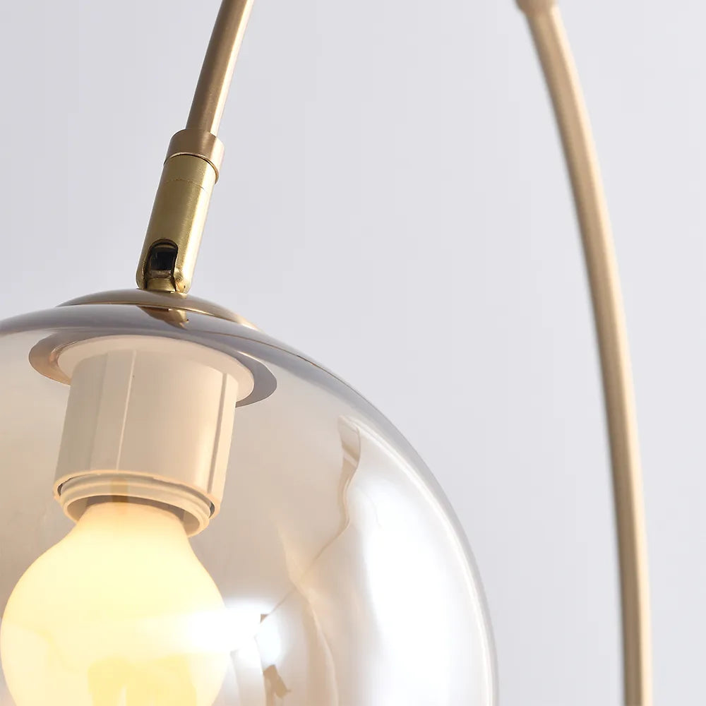 Modern Arched Floor Lamp with Gold Light Fixtures - view 4