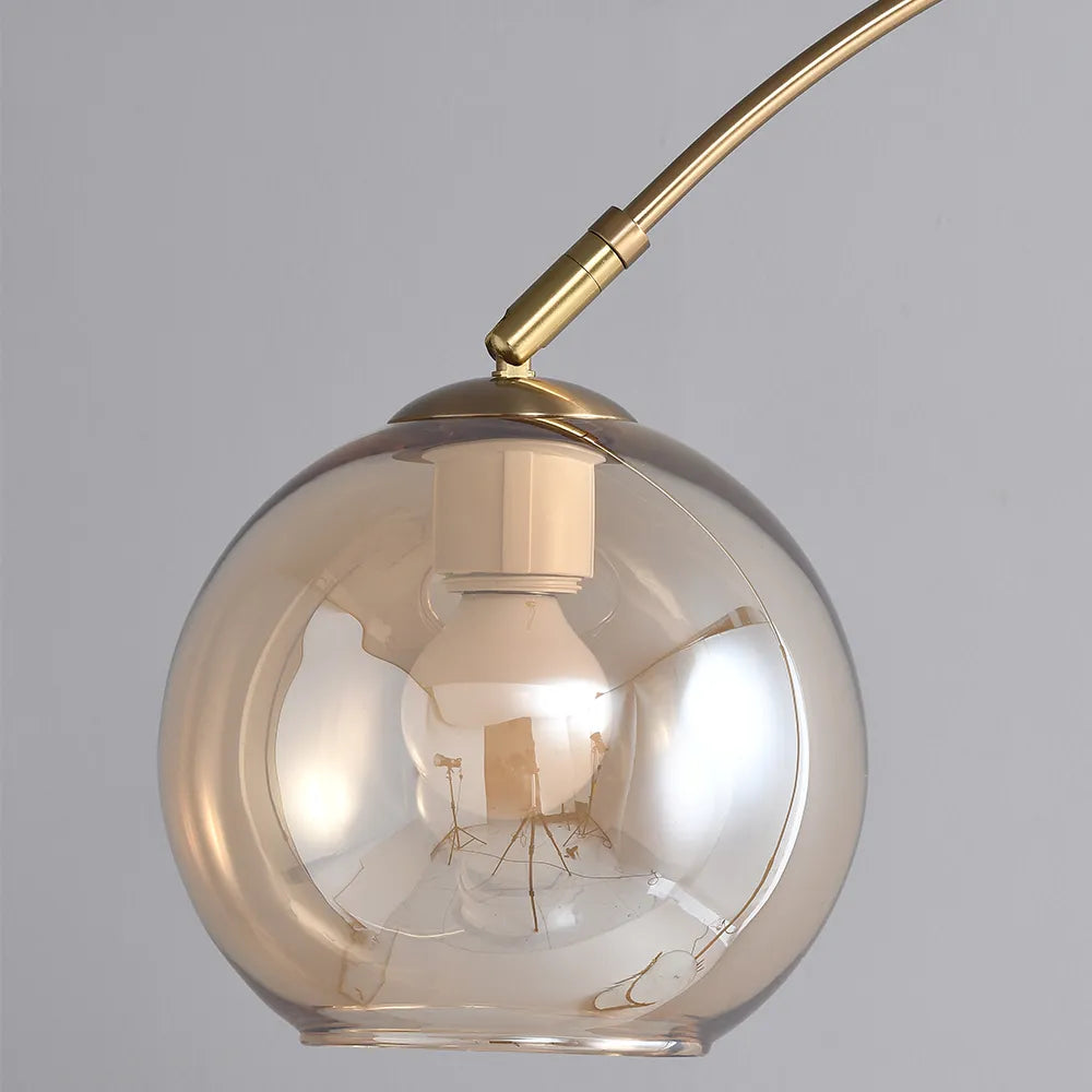 Modern Arched Floor Lamp with Gold Light Fixtures - view 5