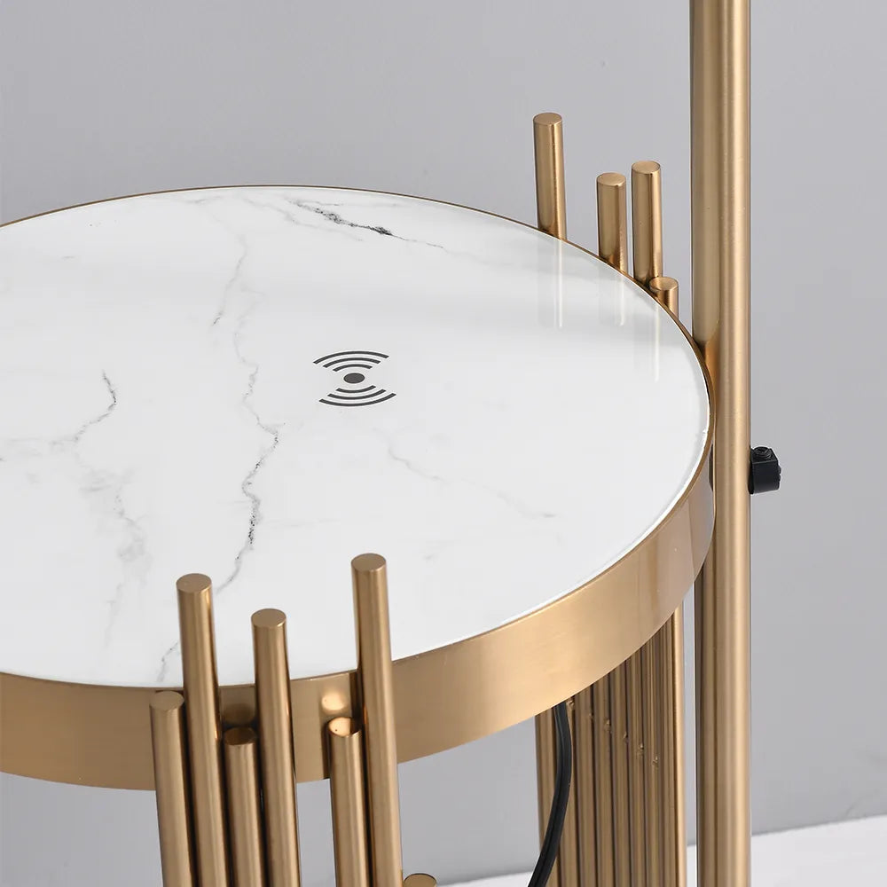 Modern Arched Floor Lamp with Gold Light Fixtures - view 7