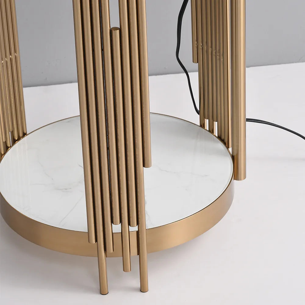 Modern Arched Floor Lamp with Gold Light Fixtures - view 8