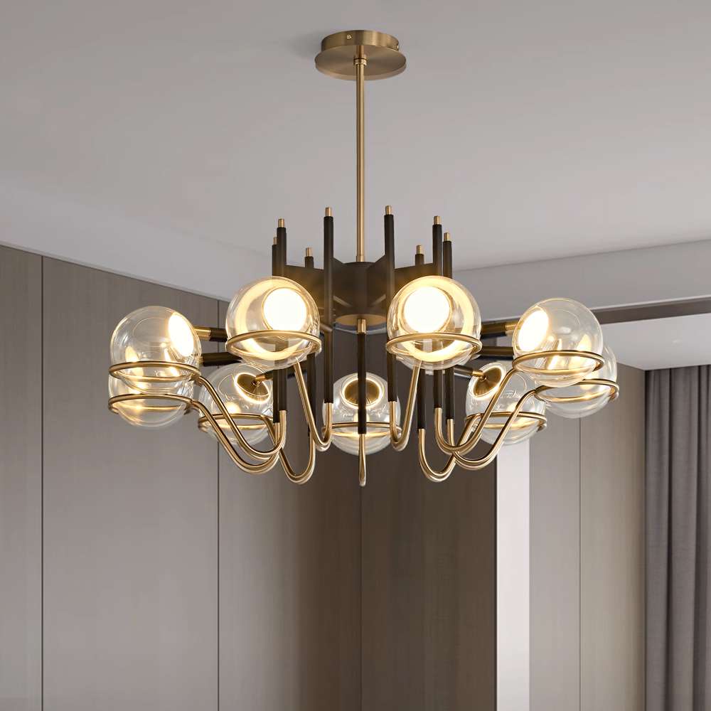 Modern Glass Globe Bubble Chandelier - view 3