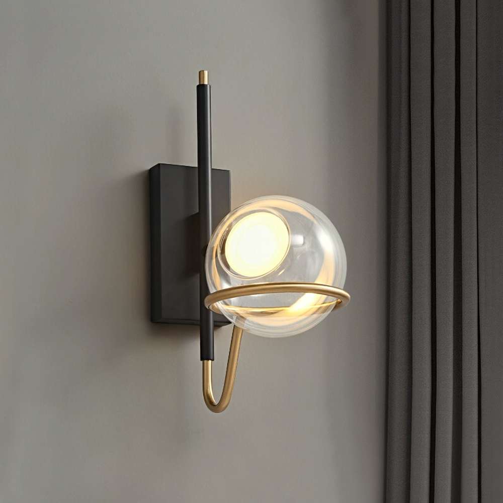 Modern Black Globe Wall Sconce for Contemporary Spaces - view 2