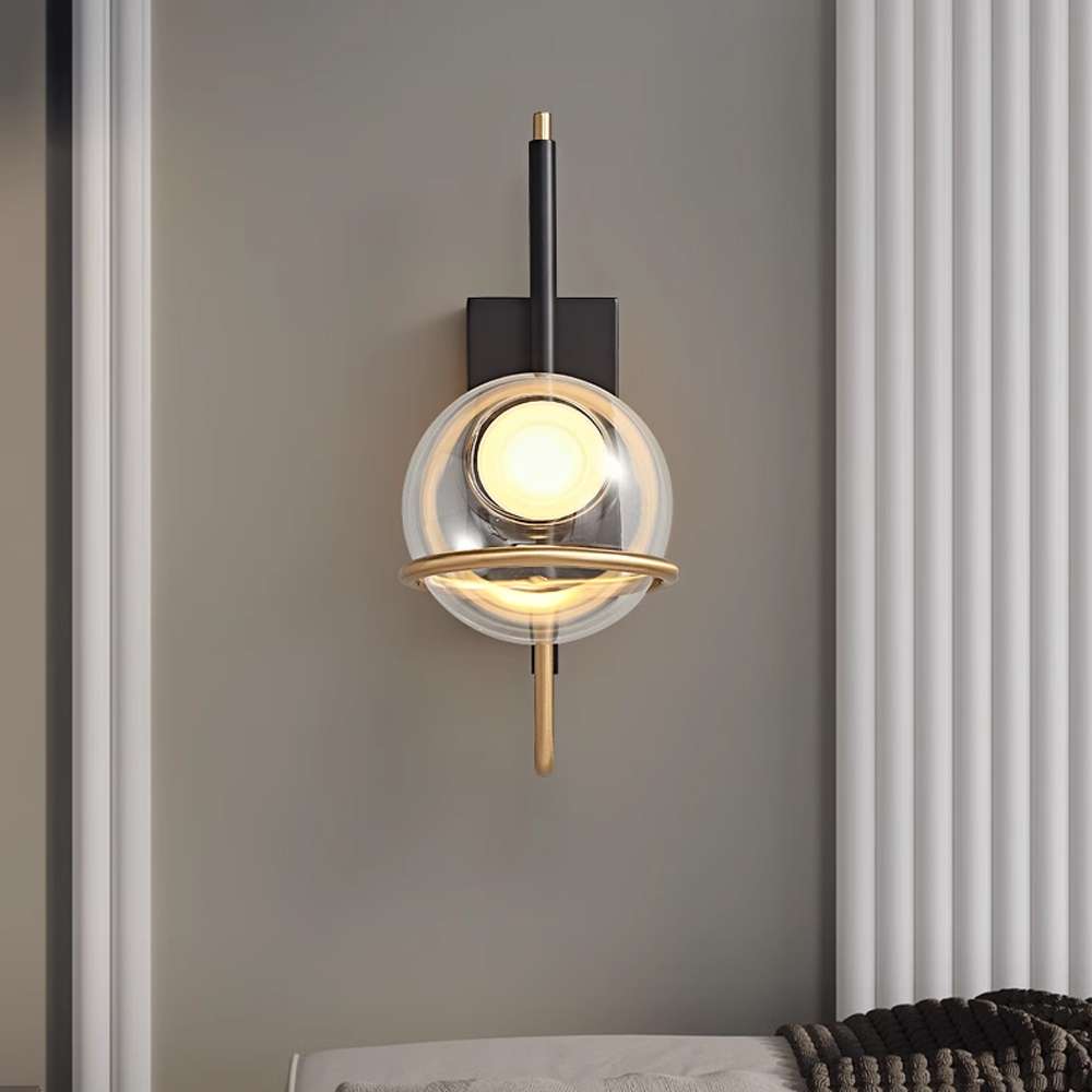Modern Black Globe Wall Sconce for Contemporary Spaces - view 3