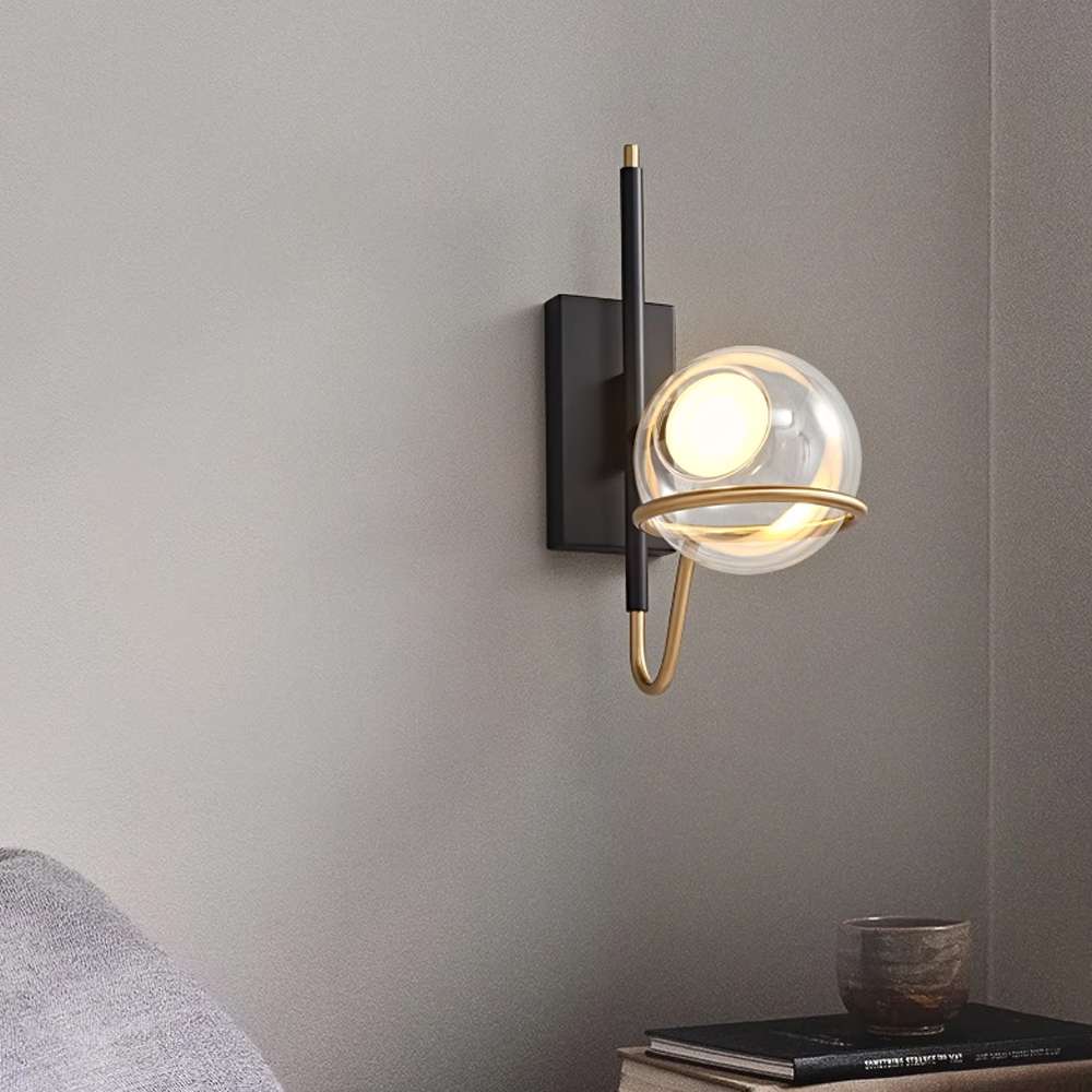 Modern Black Globe Wall Sconce for Contemporary Spaces - view 4