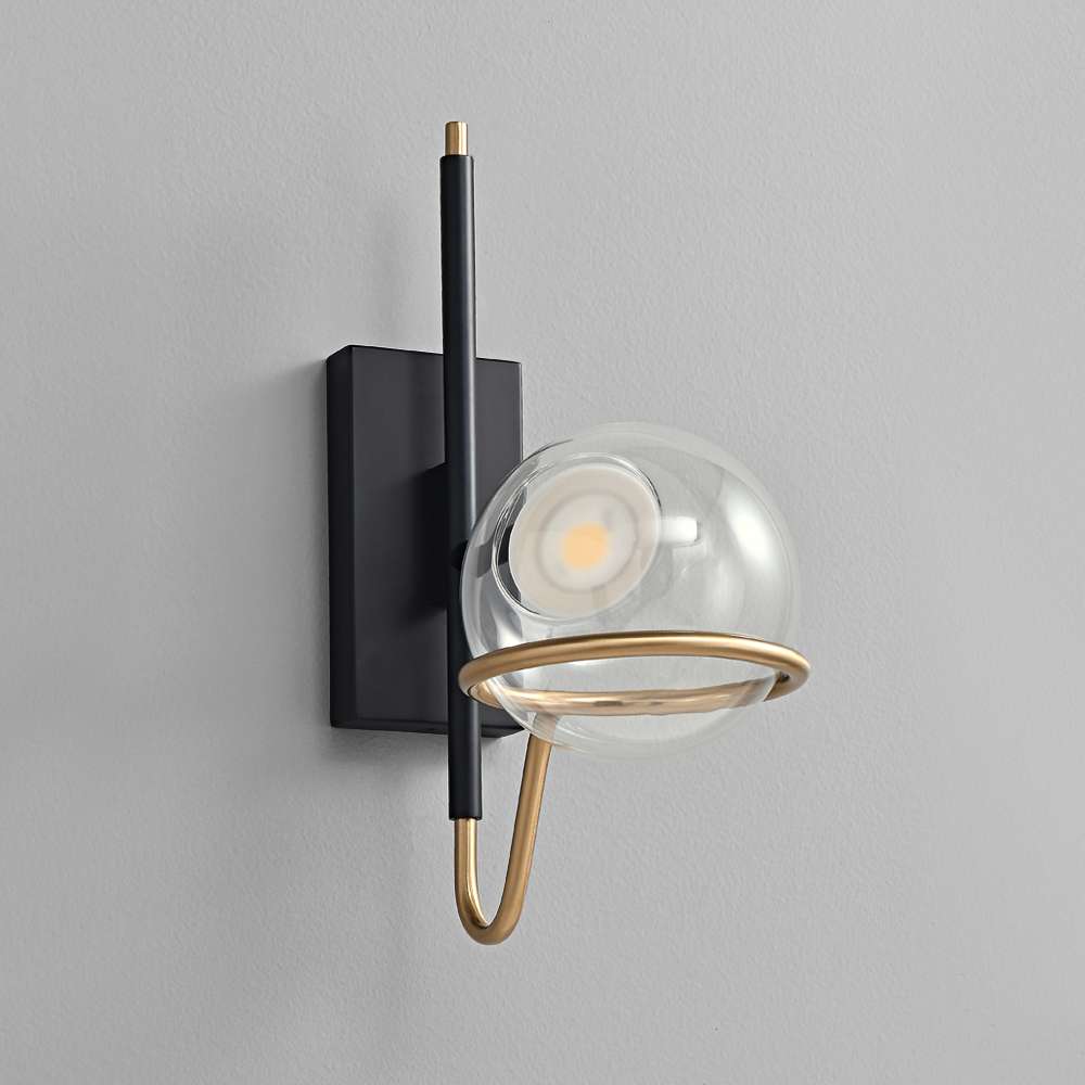 Modern Black Globe Wall Sconce for Contemporary Spaces - view 7