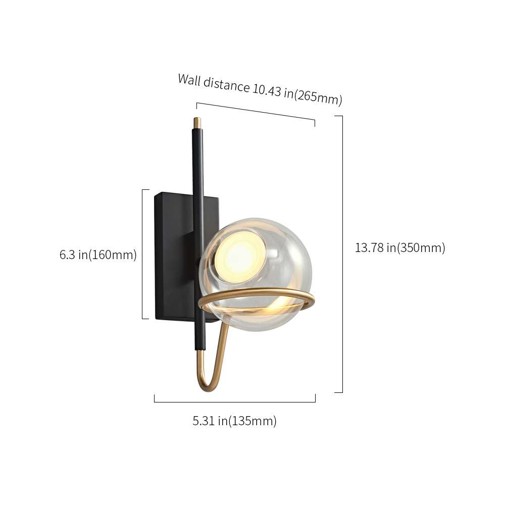 Modern Black Globe Wall Sconce for Contemporary Spaces - view 8