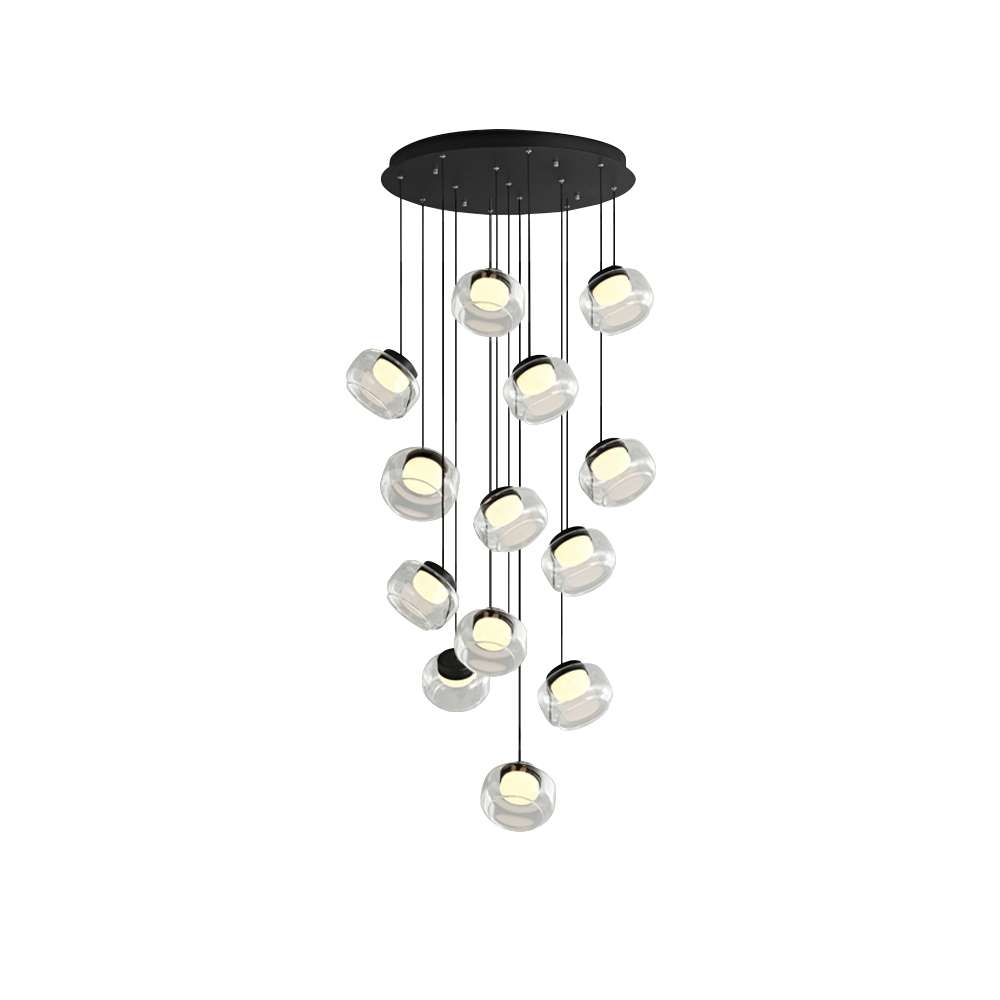 Trufa Handmade Transparent Glass Pendant with Alabaster - view 10