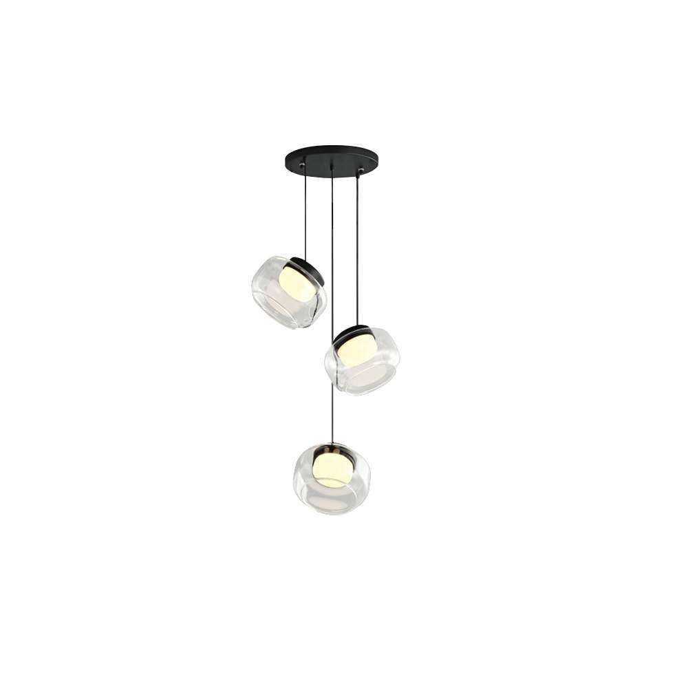 Trufa Handmade Transparent Glass Pendant with Alabaster - view 8
