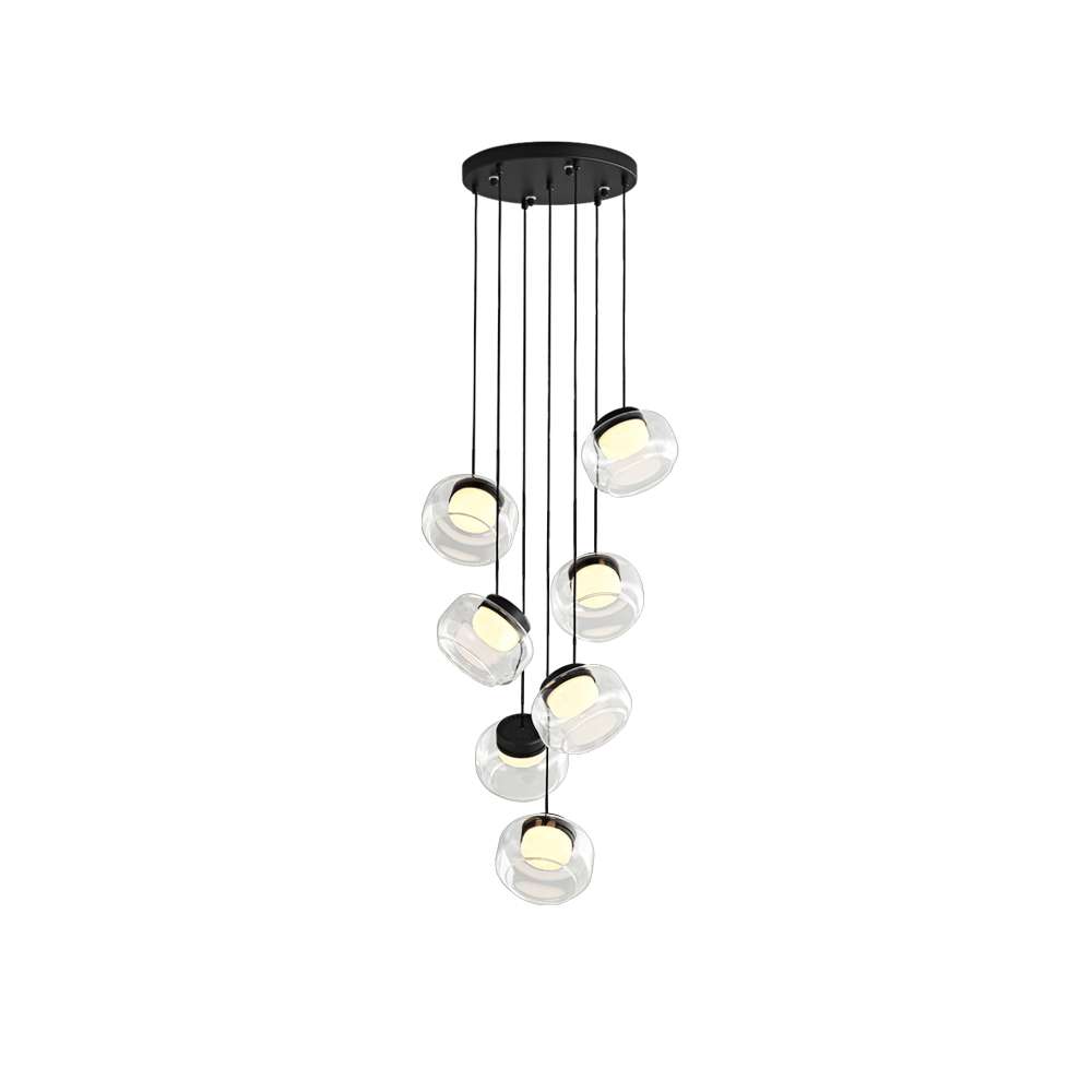 Trufa Handmade Transparent Glass Pendant with Alabaster - view 9