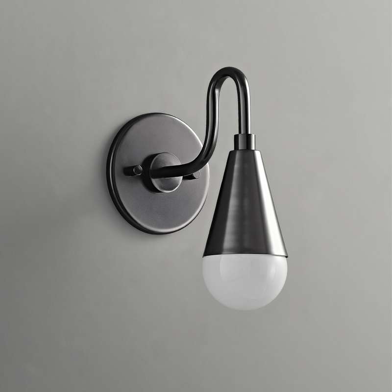 Black Mid Century Modern Wall Light - view 2