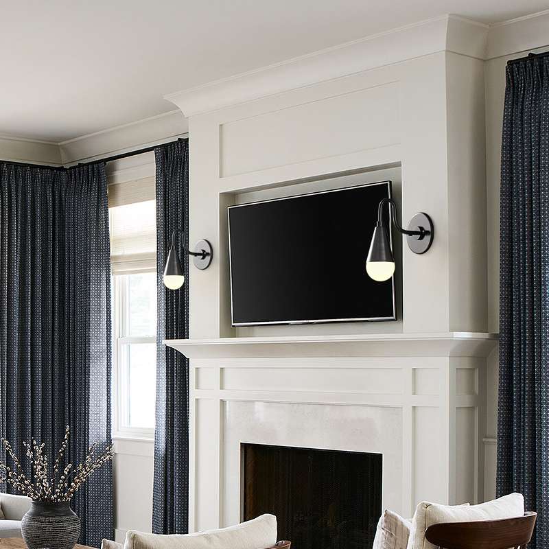 Black Mid Century Modern Wall Light - view 4