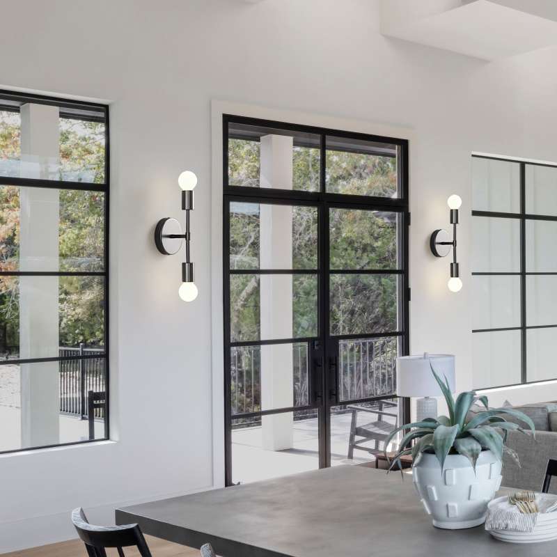 Black Wall Sconce – Hallway Light Fixtures & Modern Bathroom Lighting - view 4
