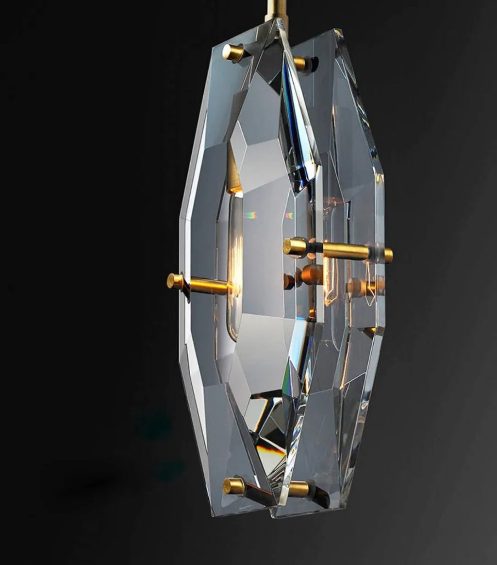Modern Faceted Crystal Pendant - view 2