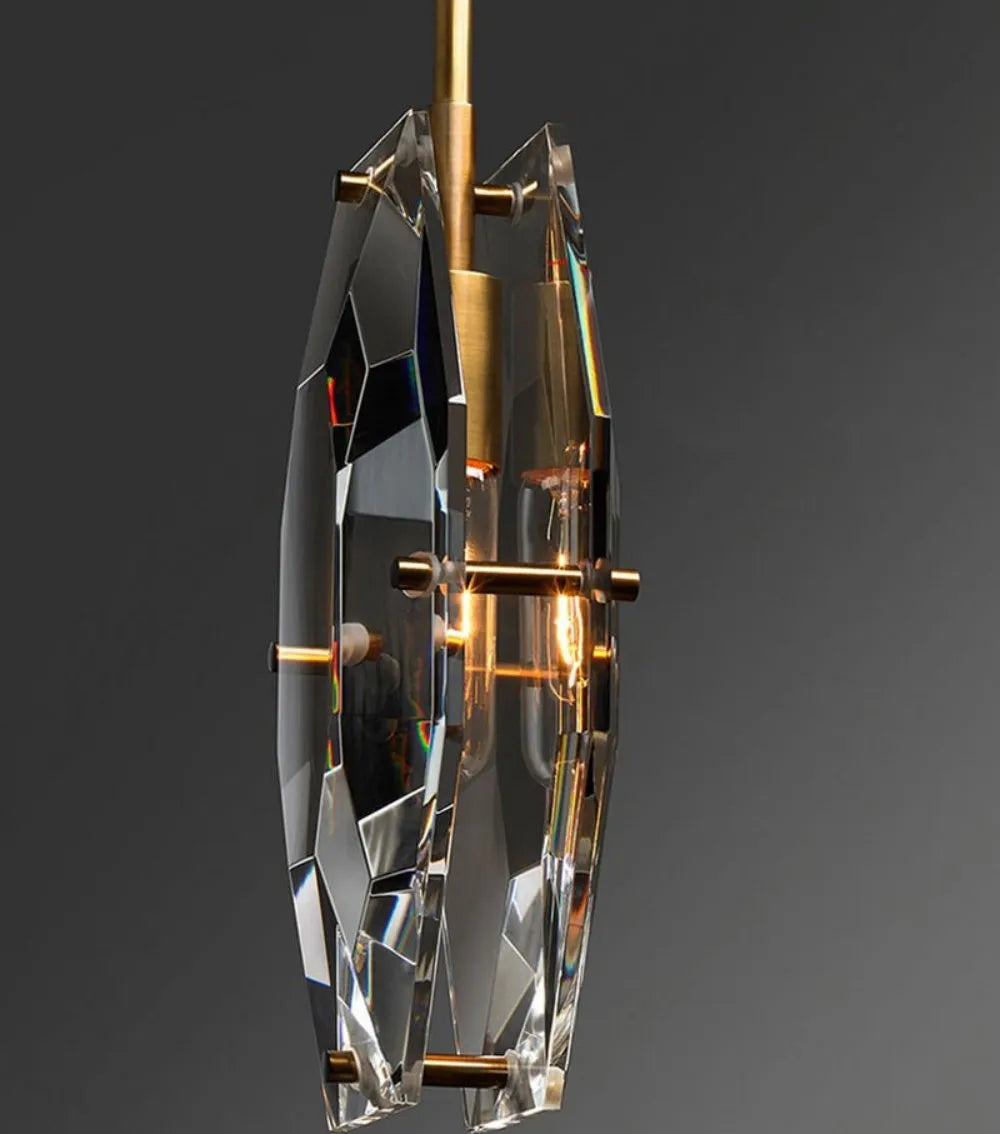 Modern Faceted Crystal Pendant - view 3
