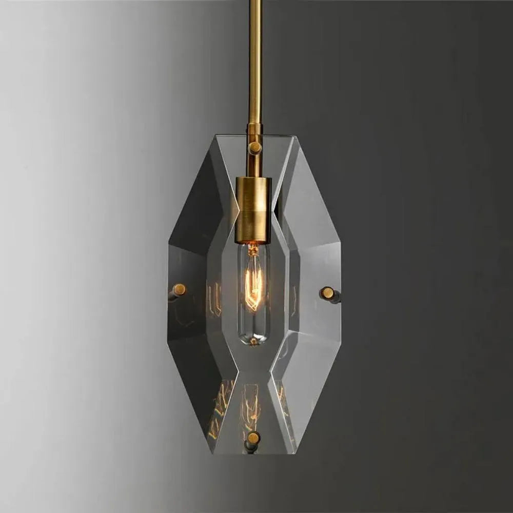 Modern Faceted Crystal Pendant - view 5