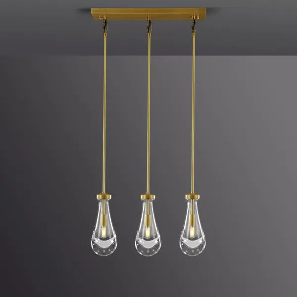 Rain Drops 3 Lights Rectangular Chandelier - view 1