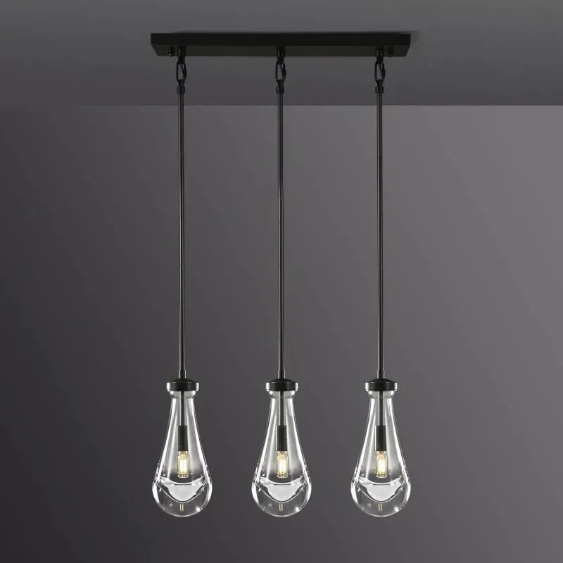 Rain Drops 3 Lights Rectangular Chandelier - view 13