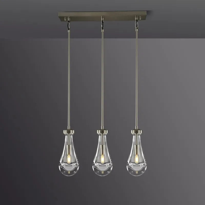 Rain Drops 3 Lights Rectangular Chandelier - view 14