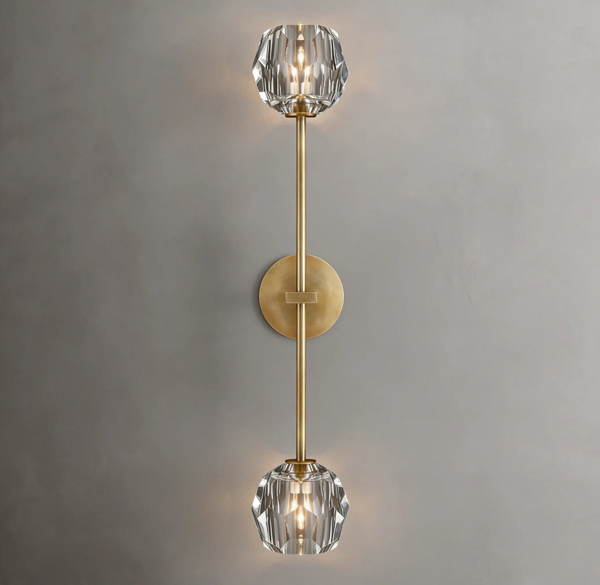 Clear Glass Double Grand Wall Sconce - view 1