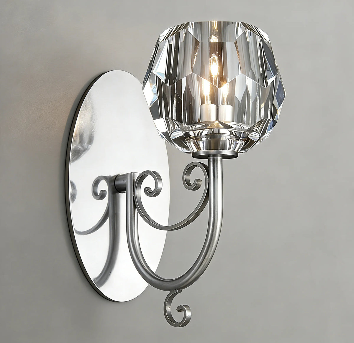 Clear Glass Short Wall Sconce - view 3