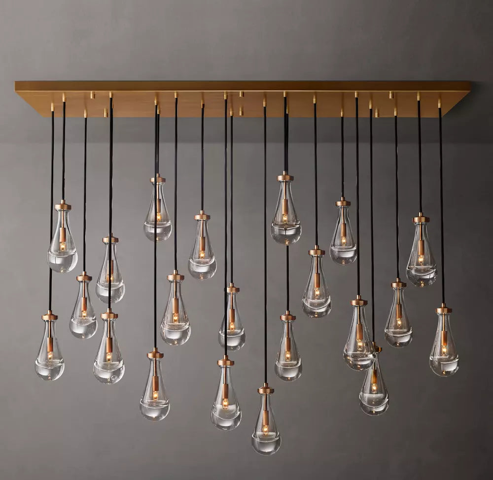 Modern Raindrop Crystal Rectangular Chandelier - view 1