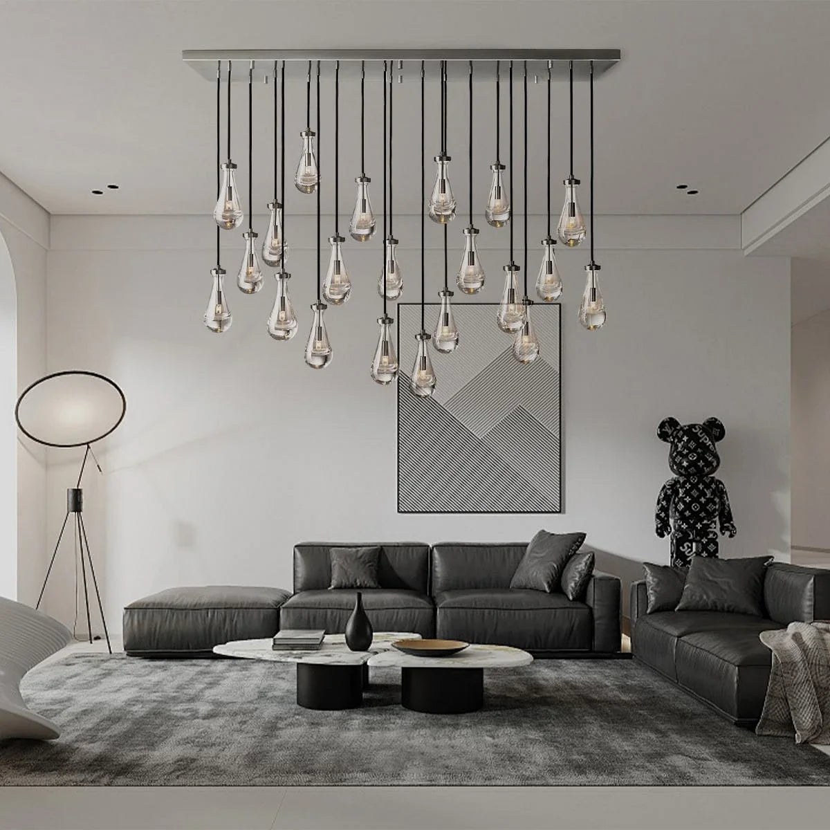 Modern Raindrop Crystal Rectangular Chandelier - view 2