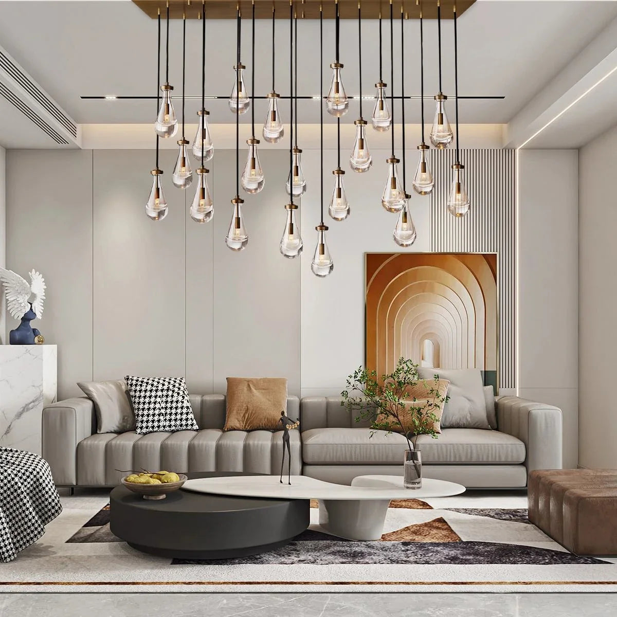 Modern Raindrop Crystal Rectangular Chandelier - view 3
