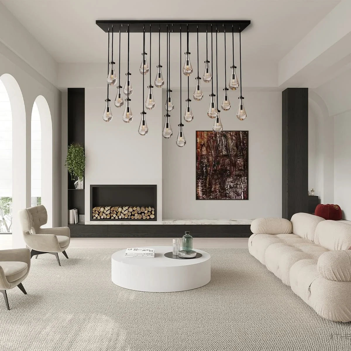 Modern Raindrop Crystal Rectangular Chandelier - view 4
