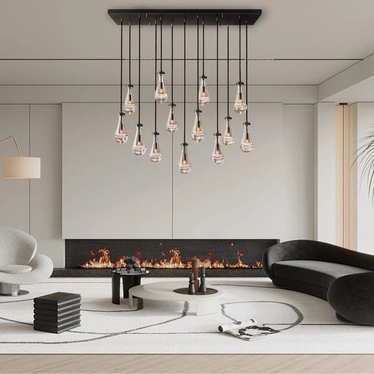 Modern Raindrop Crystal Rectangular Chandelier - view 6