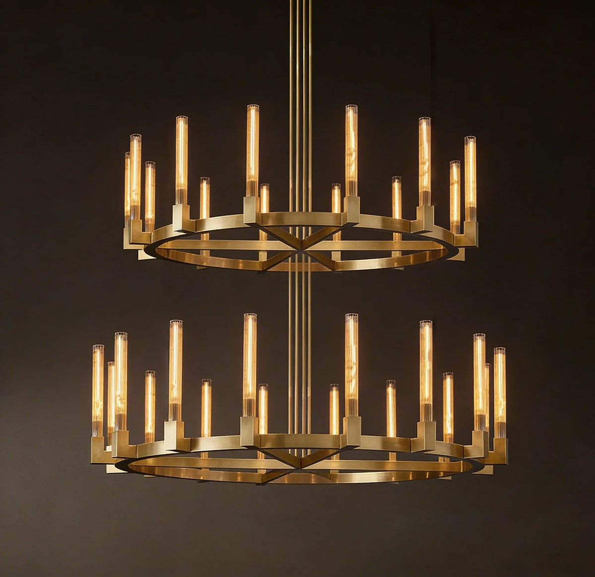 Glass Round Chandelier 72" - view 1