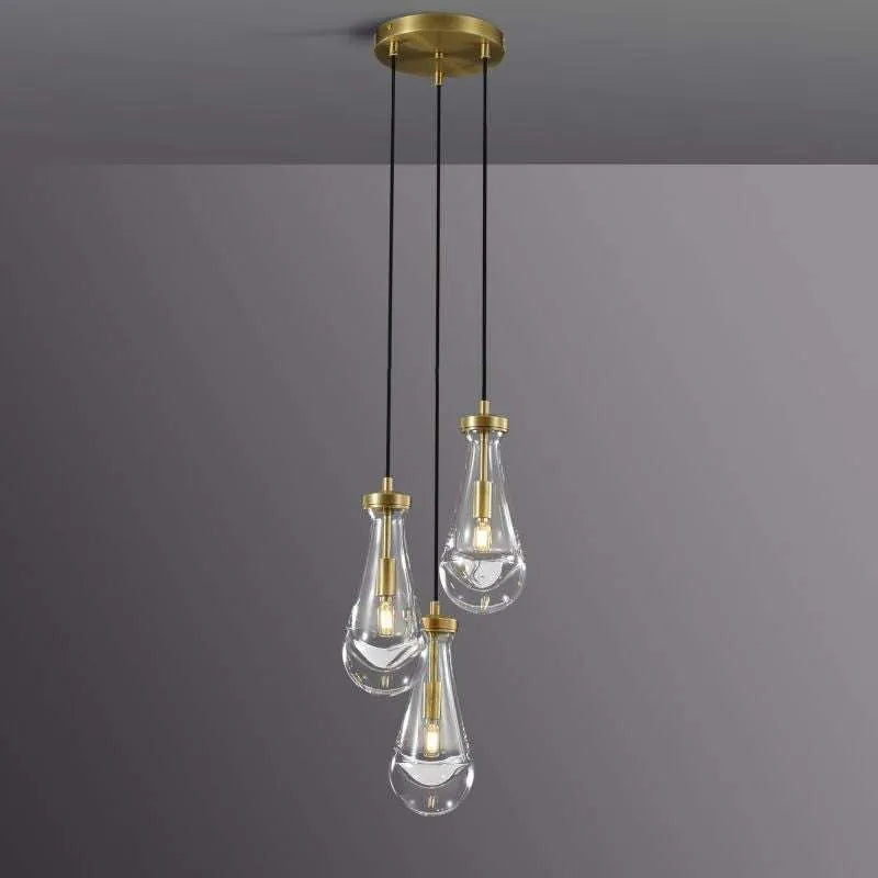 Rain Drops 3 Lights Cord Round Chandelier - view 1