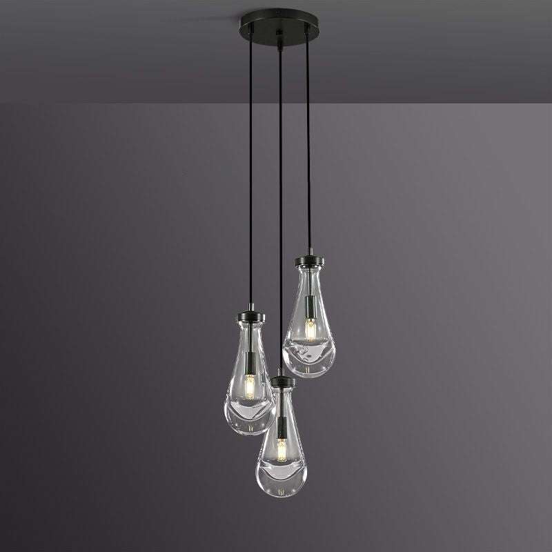 Rain Drops 3 Lights Cord Round Chandelier - view 2