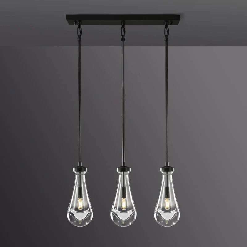 Rain Drops 3-Light Rectangular Chandelier - view 2