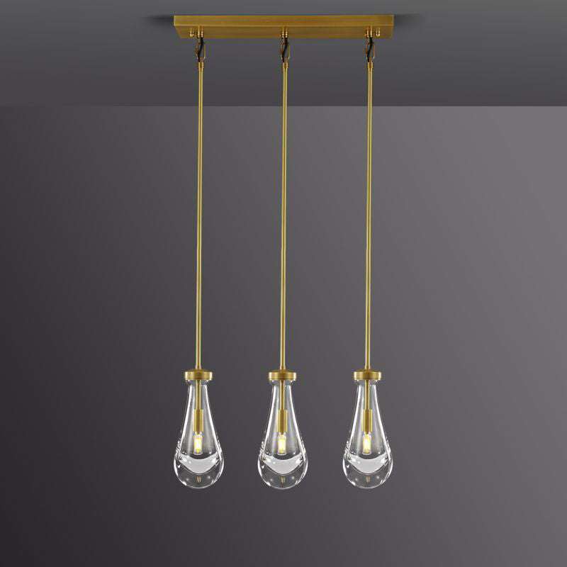 Rain Drops 3-Light Rectangular Chandelier - view 4