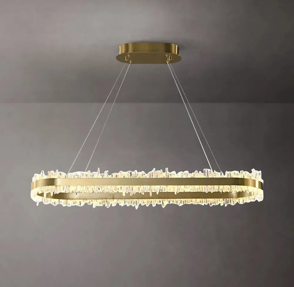 Rock Crystal Oval Chandelier - view 1