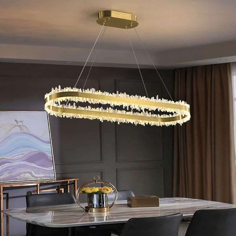 Rock Crystal Oval Chandelier - view 4
