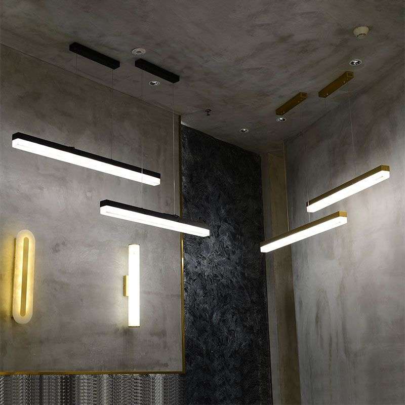 Alabaster Simple Linear Kitchen Island Chandelier - view 2
