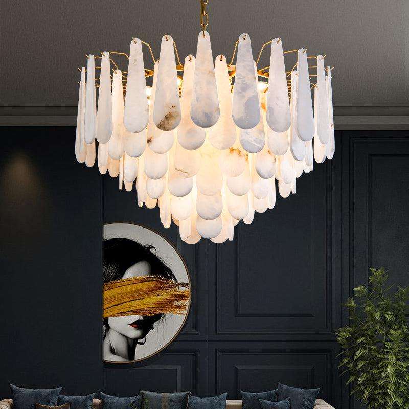 Alabaster Feathery Chandelier - view 4