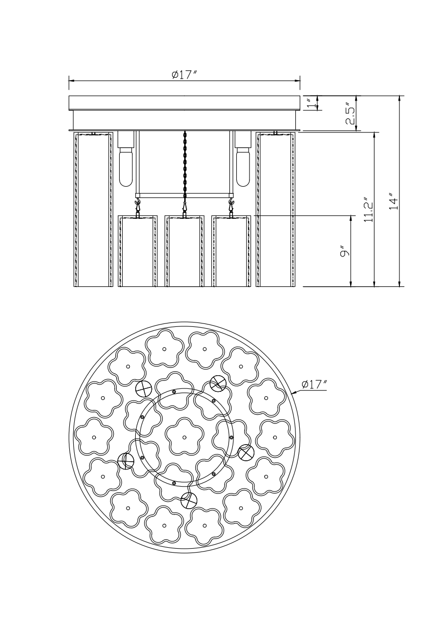 Cielo Round Chandelier 36" - view 5