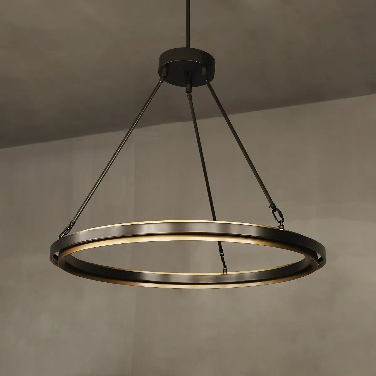 Round Chandelier -Clean Silhouette Hides the LED Light Strip - view 1