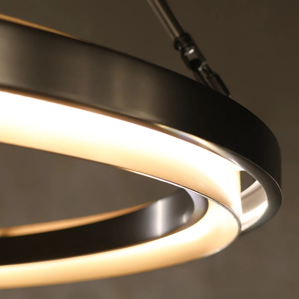 Round Chandelier -Clean Silhouette Hides the LED Light Strip - view 2
