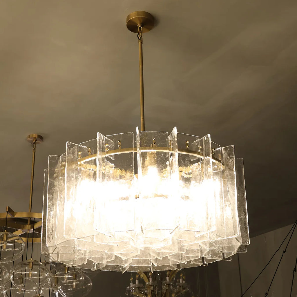 Lattice Glass Round Chandelier 37" - view 1
